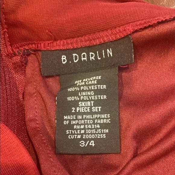 B Darlin Burgundy Mini Dress - Picture 3 of 3